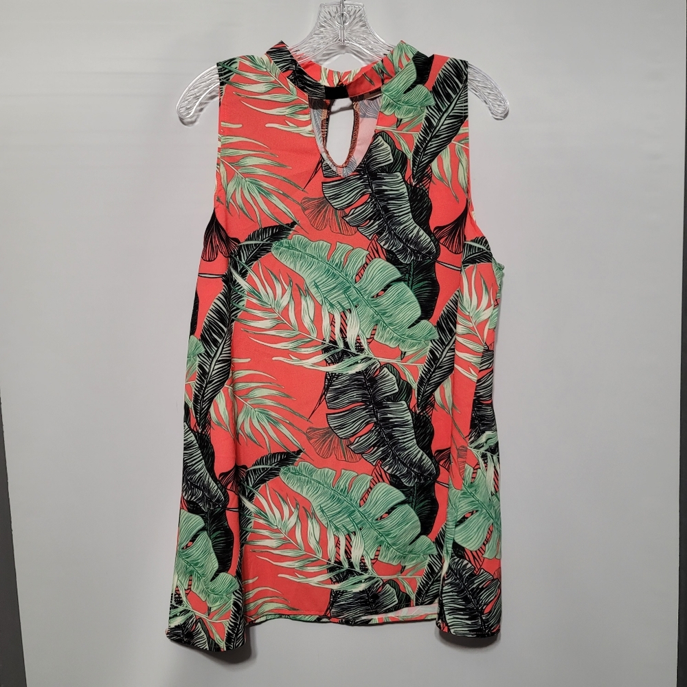 Palm leaf print top